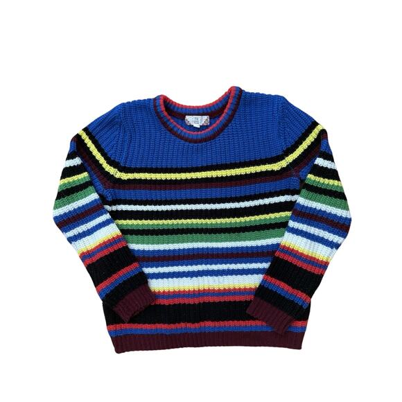 PINK ROSE Sweater Womens M Multicolor Pullover Knit Rainbow Long Sleeve - Picture 1 of 3